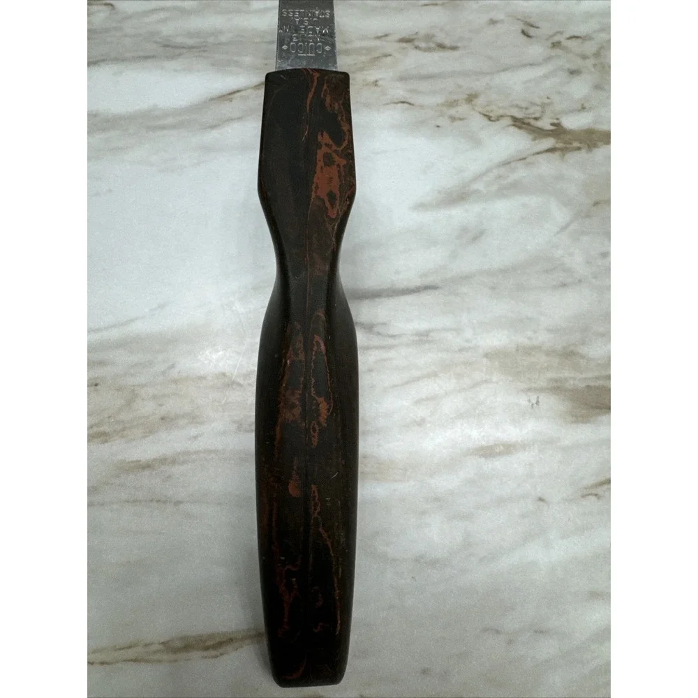 Vintage Cutco Slotted Cooking/Serving Spoon Brown Swirl Handle No.13 Made in USA